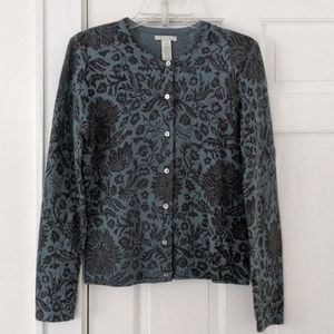 Tweeds Cardigan Sweater, Steel Blue/Teal